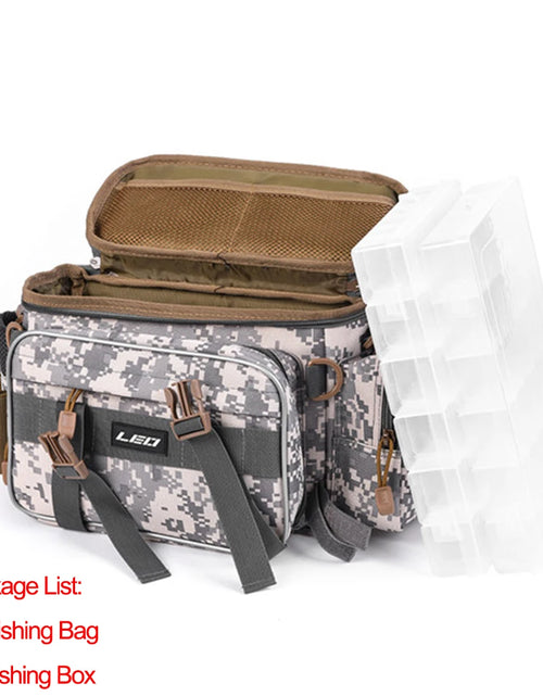 Load image into Gallery viewer, Lixada Fishing Backpack Waterproof Fishing Lures Reel Bag Adjustable Straps Fish Tackle Storage Bag +Fishing Tackle Boxes
