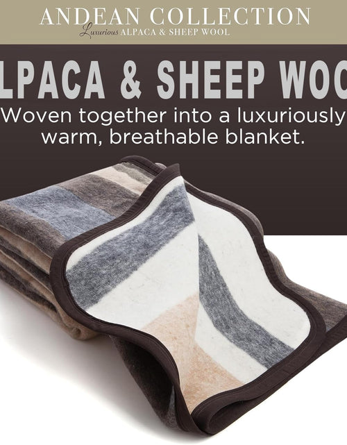 Load image into Gallery viewer, Natural Alpaca &amp; Sheep Wool Blanket – Twin Size – Heavyweight Warmth, Thick, Breathable, Natural Texture &amp; Scent, 63 X 84 Inches, 4.2 Lbs – Made in Peru
