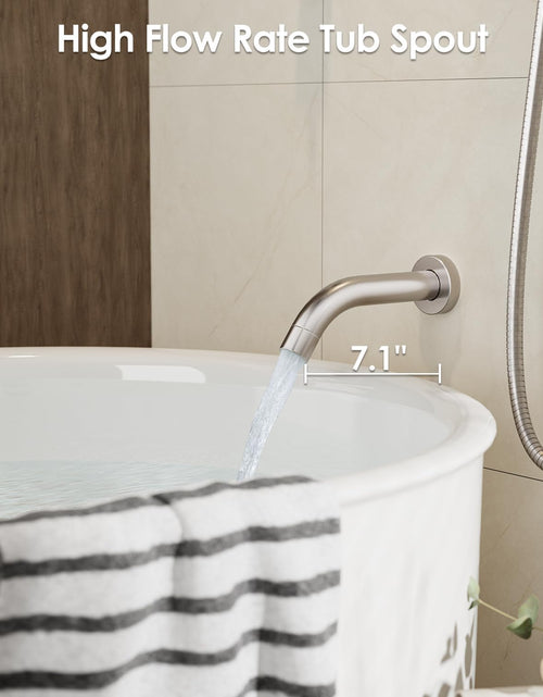 Load image into Gallery viewer, Bathtub Shower Faucet Set, Tub Shower System with 3-Way Shower Valve, High Pressure 10&quot; Rain Shower Head with Handheld Spray Combo, Wall Mounted Rainfall Shower Head Set, Brushed Nickel
