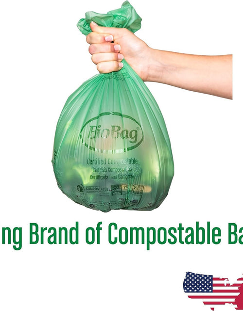 Load image into Gallery viewer, 13 Gallon Tall Kitchen Compostable Trash Bags by , 48 Count, BPI Certified, Meets ASTM D6400 Standards, Made in USA, Food Scrap Bin Liners
