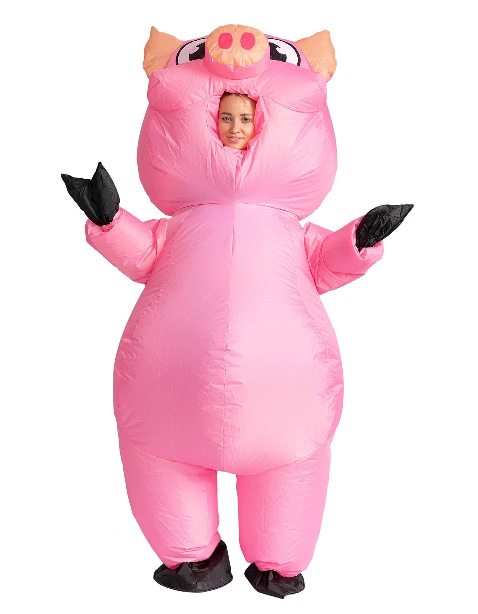 Halloween Inflatable Costume for Adults, Air Blow-Up Piggy Dress up Unisex Cosplay Costume (Pink)
