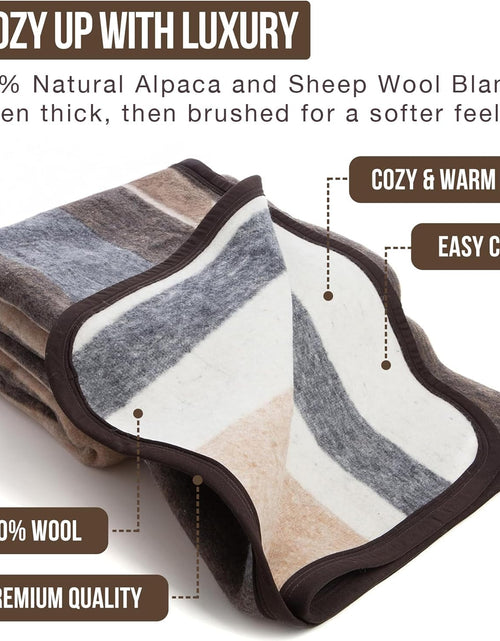 Load image into Gallery viewer, Natural Alpaca &amp; Sheep Wool Blanket – Twin Size – Heavyweight Warmth, Thick, Breathable, Natural Texture &amp; Scent, 63 X 84 Inches, 4.2 Lbs – Made in Peru
