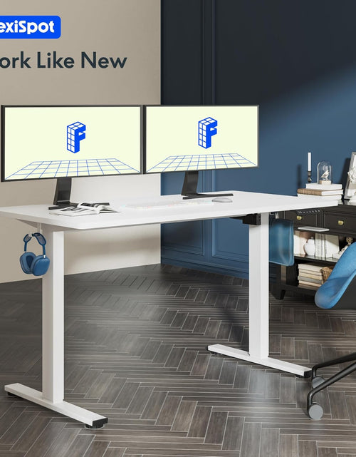 Load image into Gallery viewer, One-Piece Electric Standing Desk, 48 X 24 Inches Adjustable Desk with Seamless Desktop, Memory Controller Height Adjustment (White Frame + White Desktop, 2 Packages)
