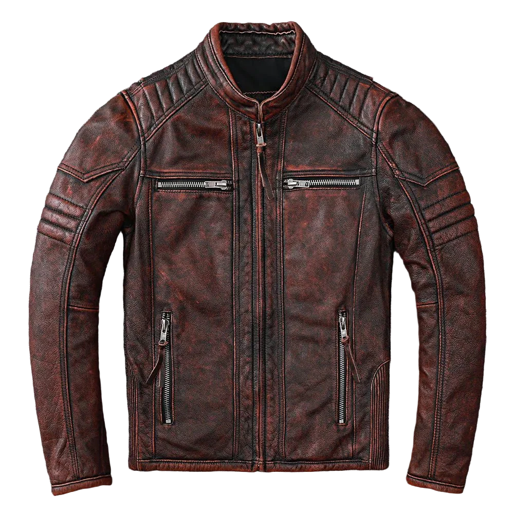 Harley Motorcycle Jacket in Vintage Genuine Leather