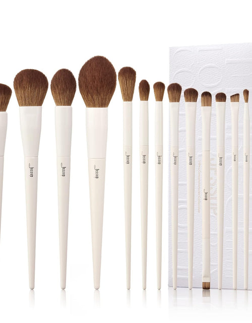 Load image into Gallery viewer, Makeup Brushes 14Pcs Makeup Brush Set Premium Synthetic Powder Foundation Contour Blush Concealer Eye Shadow Blending Liner Make up Brush Kit Light Grey T329
