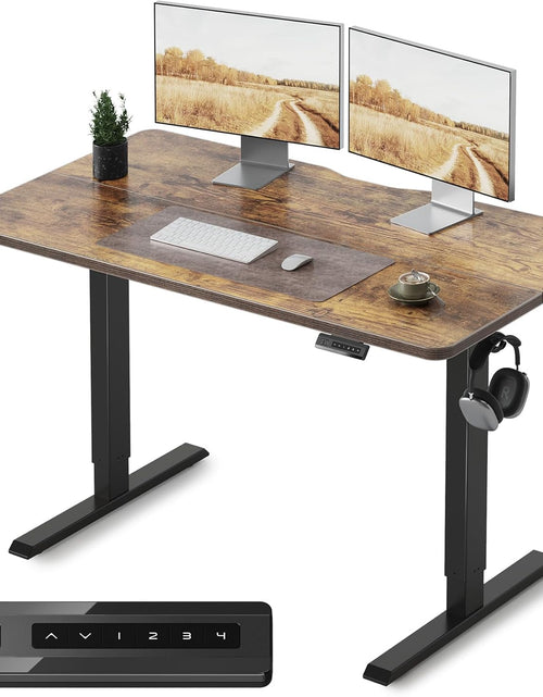 Load image into Gallery viewer, Electric Standing Desk, 48 X 24 Inches Height Adjustable Stand up Desk, Sit Stand Home Office Desk, Computer Desk, Rustic Brown
