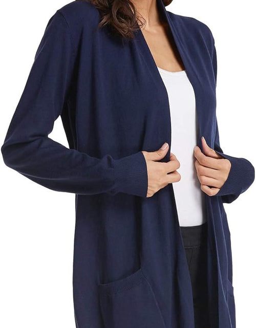 Load image into Gallery viewer, Women Striped Long Sleeve Open Cardigan Sweaters Coat with Pockets
