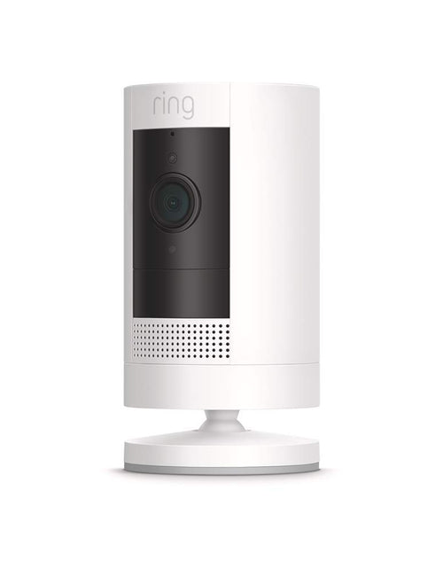Load image into Gallery viewer, Outdoor Cam (Stick up Cam) | Weather-Resistant Outdoor Camera, Live View, Color Night Vision, Two-Way Talk, Motion Alerts, Works with Alexa | White
