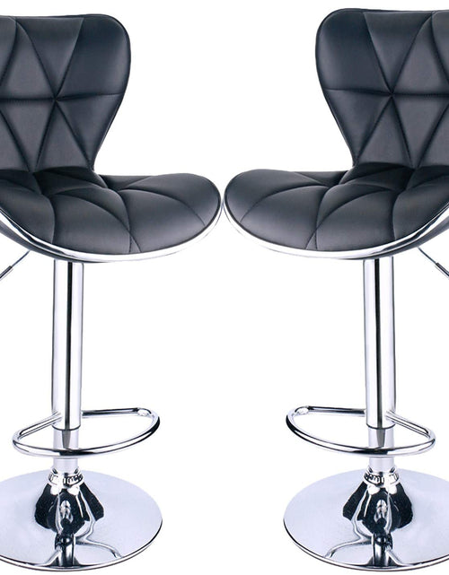 Load image into Gallery viewer, Leader Shell Back Bar Stools Set of 2, Adjustable Bar Stool with Back, Swivel Barstools (Black)
