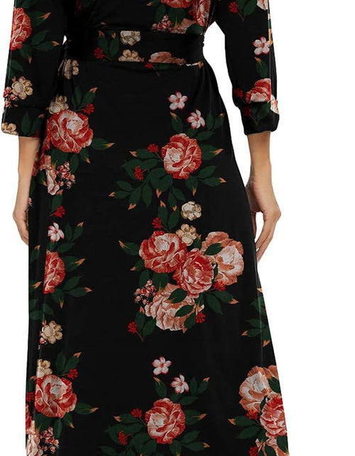 Load image into Gallery viewer, Women Kimono Robes Long Knit Bathrobe Lightweight Soft Knit Sleepwear V-Neck Casual Ladies Loungewear

