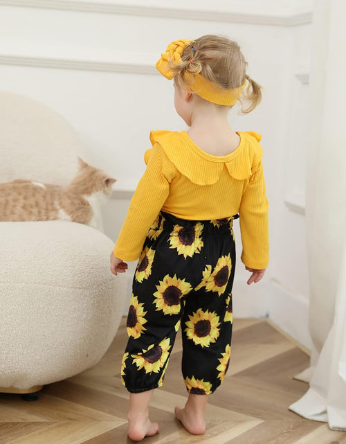 Load image into Gallery viewer, Baby Girl Clothes Toddler Clothes for Girls Winter Ruffle Tops Pants with Headband 12-18 Month Girl Clothes Outfits Cute Fall Spring Set
