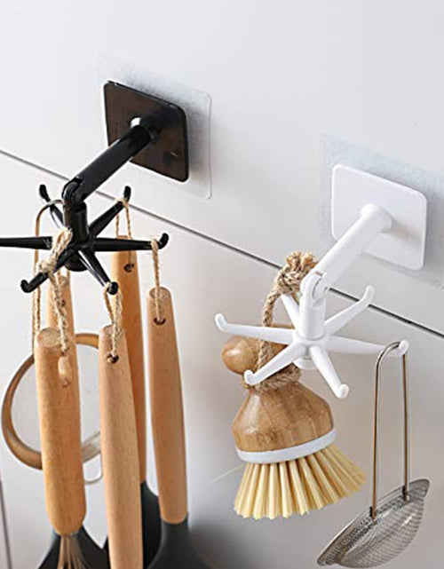 Load image into Gallery viewer, Self-Adhesive Kitchen Hooks for Hanging 360° Rotating, Waterproof Utility Hook Kitchen Towel Hooks Suction Cup Hook Holder for Bathroom Home, Stick on Wall Door Cabinet Hook for Hanging (White)
