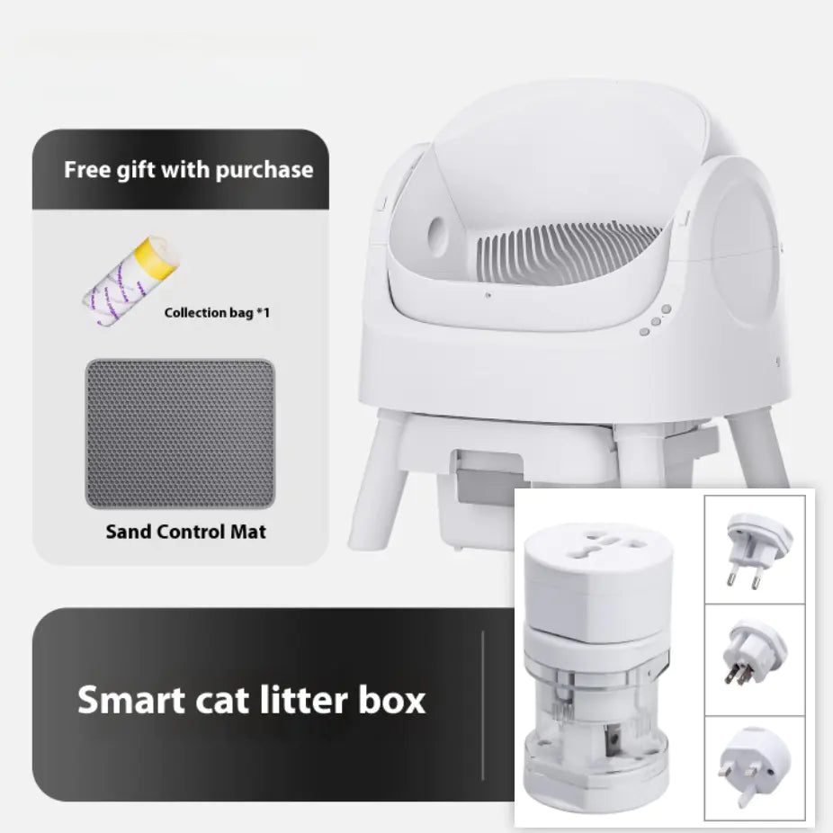 Open Automatic Self-Cleaning Litter Box (White)