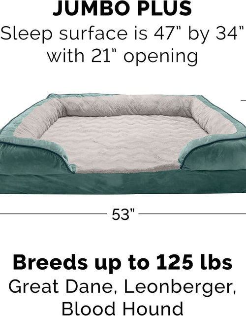 Load image into Gallery viewer, Replacement Dog Bed Cover Perfect Comfort Plush &amp; Velvet Waves Sofa-Style, Machine Washable - Celadon Green, Jumbo plus (Xx-Large)
