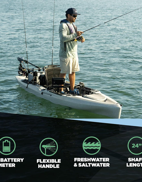 Load image into Gallery viewer, Newport Kayak Series 55Lb Thrust Transom Mounted Saltwater Electric Trolling Motor W/Led Battery Indicator (24&quot; Shaft)
