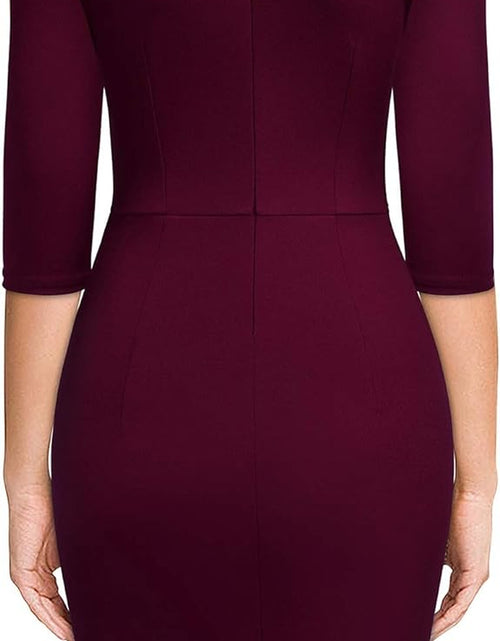 Load image into Gallery viewer, Women&#39;S Retro Half Collar Ruffle 2/3 Sleeve Cocktail Pencil Dress
