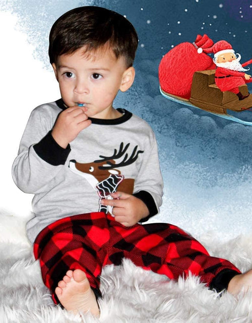 Load image into Gallery viewer, Boys Pajamas Set Cotton, Kids Pjs Set Long Sleeve Pjs Top and Pants Set Cute Xmas Sleepwear 1-8 T
