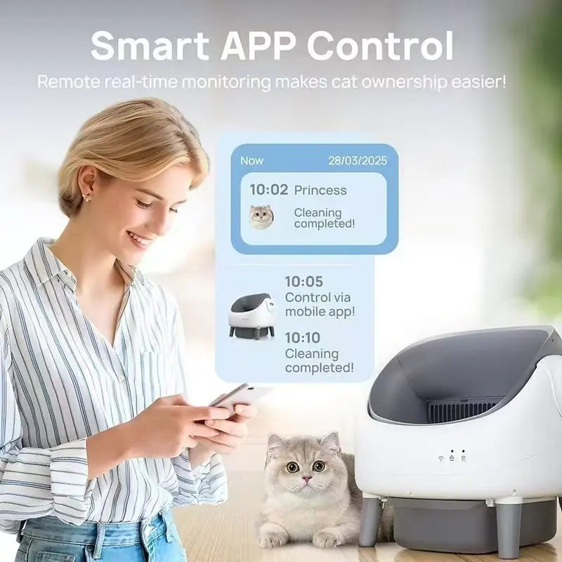 Automatic Self-Cleaning Cat Litter Box with Drawer