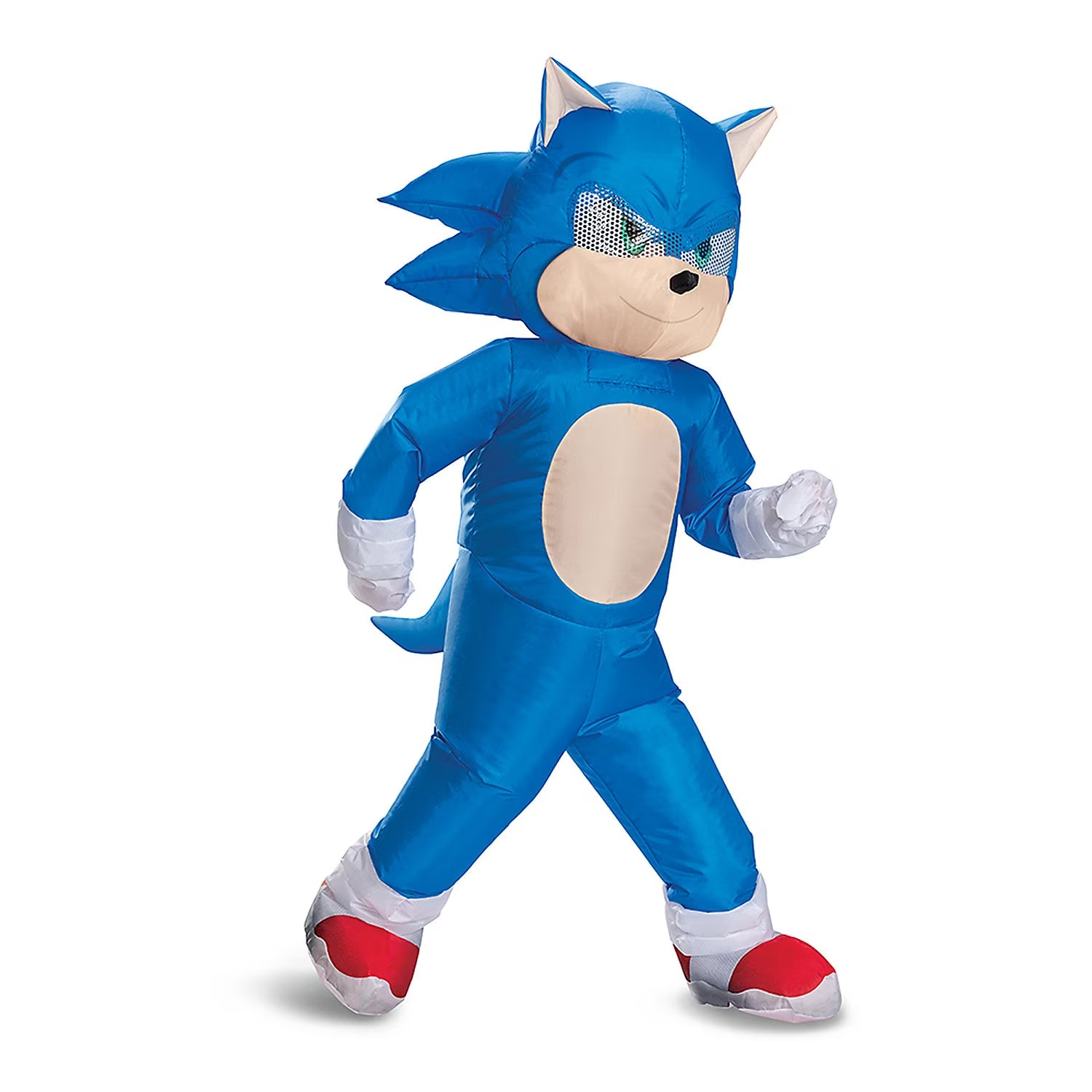 Sonic Inflatable Kids Costume, Official Sonic Move 3 Inflating Costume with Fan, One Size Child