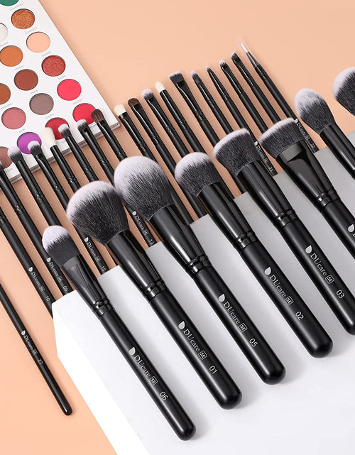 Load image into Gallery viewer, Professional Makeup Brushes Set 27Pcs Makeup Brush Set Premium Synthetic Kabuki Foundation Blending Face Powder Blush Concealers Eye Shadows Brushes
