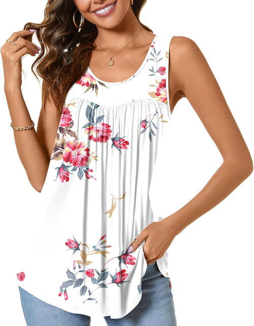 Load image into Gallery viewer, Women&#39;S 2025 Summer Sleeveless Tank Vest Casual Ruffle Tunic Top Loose Comfy Blouse Tshirts
