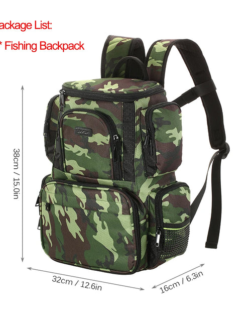 Load image into Gallery viewer, Lixada Fishing Backpack Waterproof Fishing Lures Reel Bag Adjustable Straps Fish Tackle Storage Bag +Fishing Tackle Boxes
