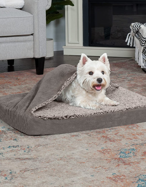 Load image into Gallery viewer, Orthopedic Dog Bed for Medium/Small Dogs W/ Removable Washable Cover, for Dogs up to 35 Lbs - Berber &amp; Suede Blanket Top Mattress - Gray, Medium
