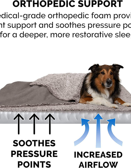 Load image into Gallery viewer, Orthopedic Dog Bed for Medium/Small Dogs W/ Removable Washable Cover, for Dogs up to 35 Lbs - Berber &amp; Suede Blanket Top Mattress - Gray, Medium
