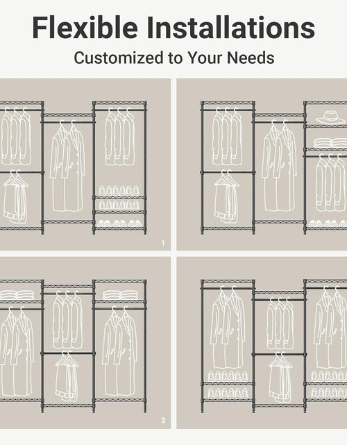 Load image into Gallery viewer, V5 Portable Closet Wardrobe Heavy Duty Clothes Rack, Freestanding Clothing Racks with 4 Hang Rods &amp; 8 Shelves, Adjustable Custom Closet Racks, 68.9&quot; L X 15.7&quot; W X 76.4&quot; H, Max Load 800LBS, White
