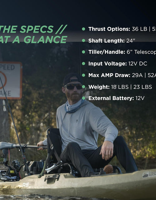 Load image into Gallery viewer, Newport Kayak Series 55Lb Thrust Transom Mounted Saltwater Electric Trolling Motor W/Led Battery Indicator (24&quot; Shaft)
