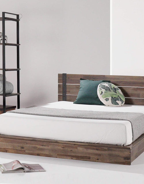 Load image into Gallery viewer, Brock Metal and Wood Platform Bed Frame, Solid Acaciawood Mattress Foundation, No Box Spring Needed, Easy Assembly, Queen
