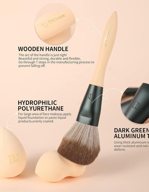 Load image into Gallery viewer, Makeup Brushes 14Pcs with 3Pcs Makeup Spong &amp; Cosmetic Bag - Lime Mojito Series Makeup Brush Set for Foundation Blending Face Powder Blush Concealers Eye Shadows
