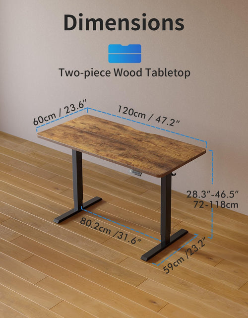Load image into Gallery viewer, Electric Standing Desk, 48 X 24 Inches Height Adjustable Stand up Desk, Sit Stand Home Office Desk, Computer Desk, Rustic Brown

