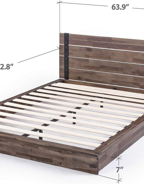 Load image into Gallery viewer, Brock Metal and Wood Platform Bed Frame, Solid Acaciawood Mattress Foundation, No Box Spring Needed, Easy Assembly, Queen
