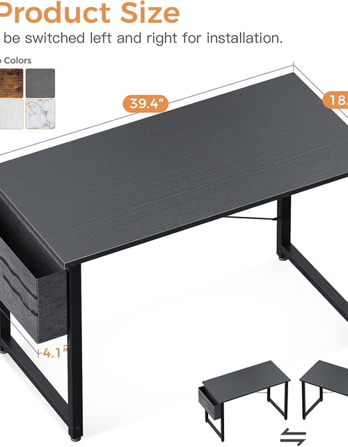 Load image into Gallery viewer, Computer Desk, 40 Inch Small Study Table, Office Desk with Storage, Work Table with Headphone Hook for Small Space Home Office, Black
