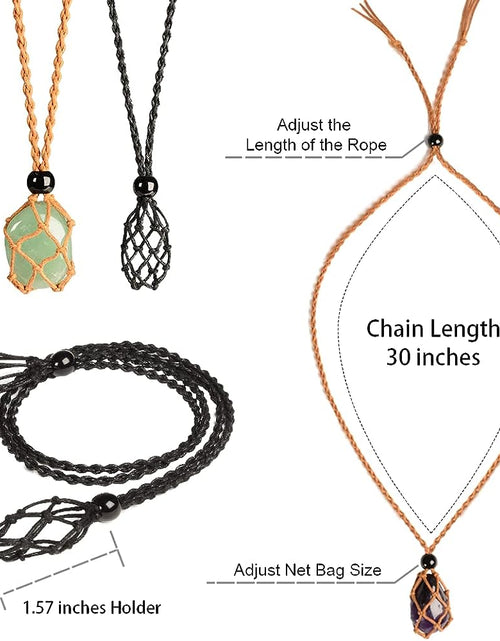 Load image into Gallery viewer, 18 PCS Crystal Cage Necklace Holder Necklace Cord Empty Stone Holder Hand-Woven
