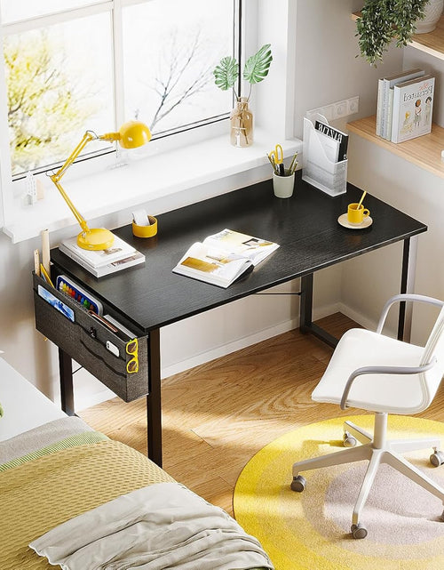 Load image into Gallery viewer, Computer Desk, 40 Inch Small Study Table, Office Desk with Storage, Work Table with Headphone Hook for Small Space Home Office, Black
