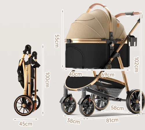 Load image into Gallery viewer, Luxury Medium Dog Pet Stroller - Folding Aluminum Frame

