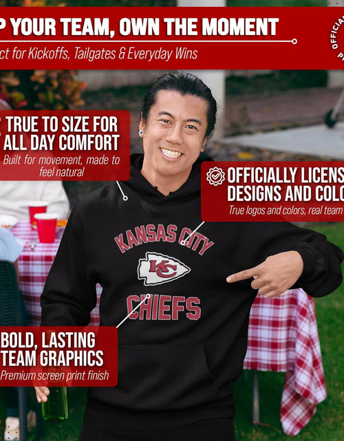 Load image into Gallery viewer, NFL Adult Gameday Hooded Sweatshirt - Poly Fleece Cotton Blend - Stay Warm and Represent Your Team in Style
