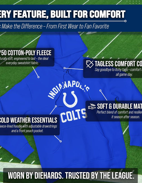 Load image into Gallery viewer, NFL Adult Gameday Hooded Sweatshirt - Poly Fleece Cotton Blend - Stay Warm and Represent Your Team in Style
