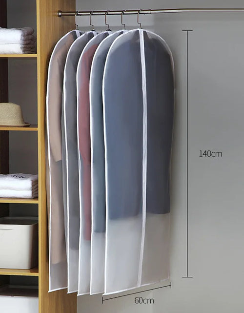Load image into Gallery viewer, Clothes Hanging Dust Cover Wedding Dress Cover Suit Coat Storage Bag Transparent Fully Enclosed Clothes Cover with Zipper
