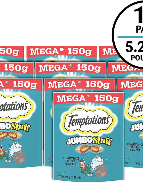Load image into Gallery viewer, Jumbo Stuff Crunchy and Soft Cat Treats Tempting Tuna Flavor, (10) 5.3 Oz. Pouches
