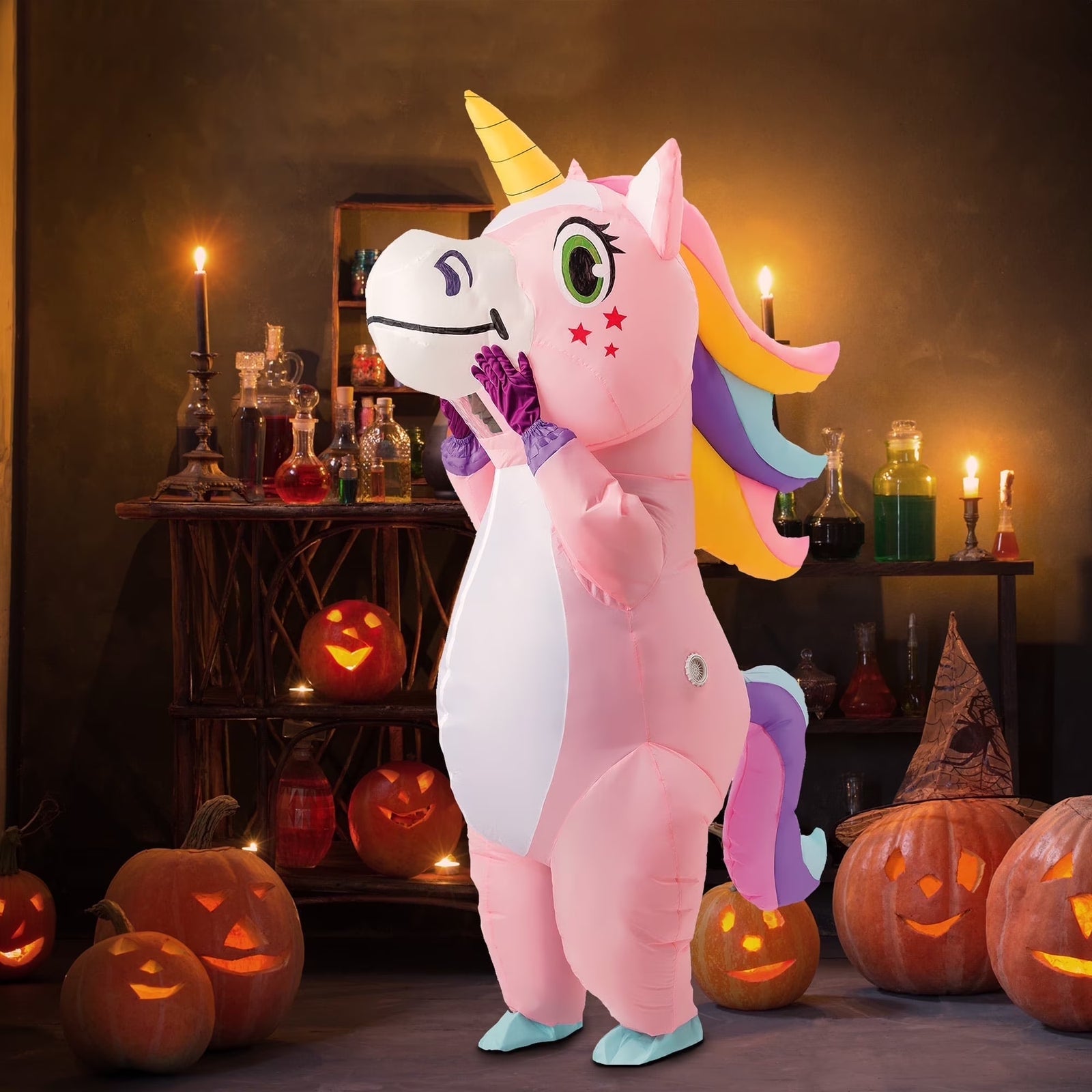 Inflatable Costume for Adults, Full Body Unicorn Air Blow-Up Halloween Costume Dress Up