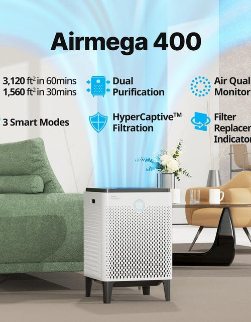 Load image into Gallery viewer, AP-2015F Airmega 400 Smart Air Purifier (Covers 1,560 Sq. Ft.), True HEPA Air Purifier with Smart Technology, White
