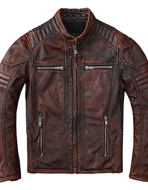 Load image into Gallery viewer, Harley Motorcycle Jacket in Vintage Genuine Leather
