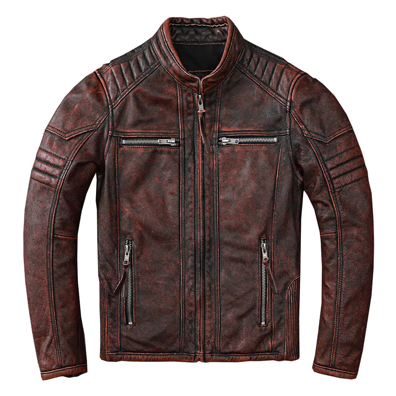 Harley Motorcycle Jacket in Vintage Genuine Leather