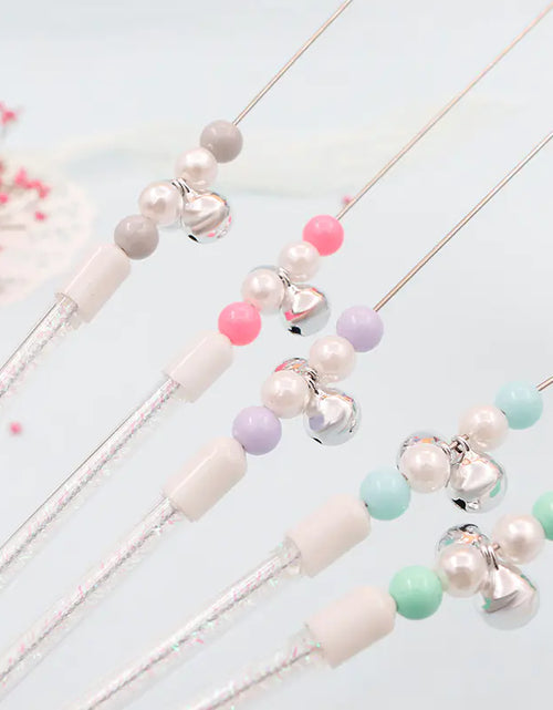 Load image into Gallery viewer, Colorful Pom Pom Cat Teaser Wand with Bell Toy
