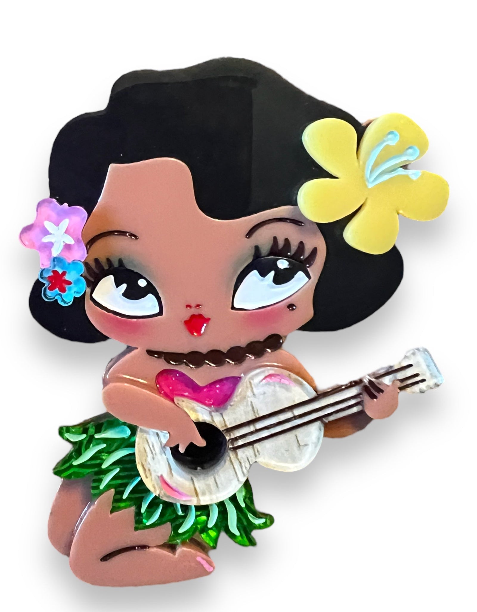 Hula Lula Tiki Girl Brooch by Miss Fluff x Lipstick & Chrome