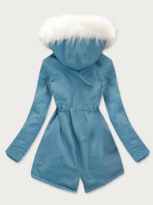 Women's Hooded Drawstring Plush Jacket
