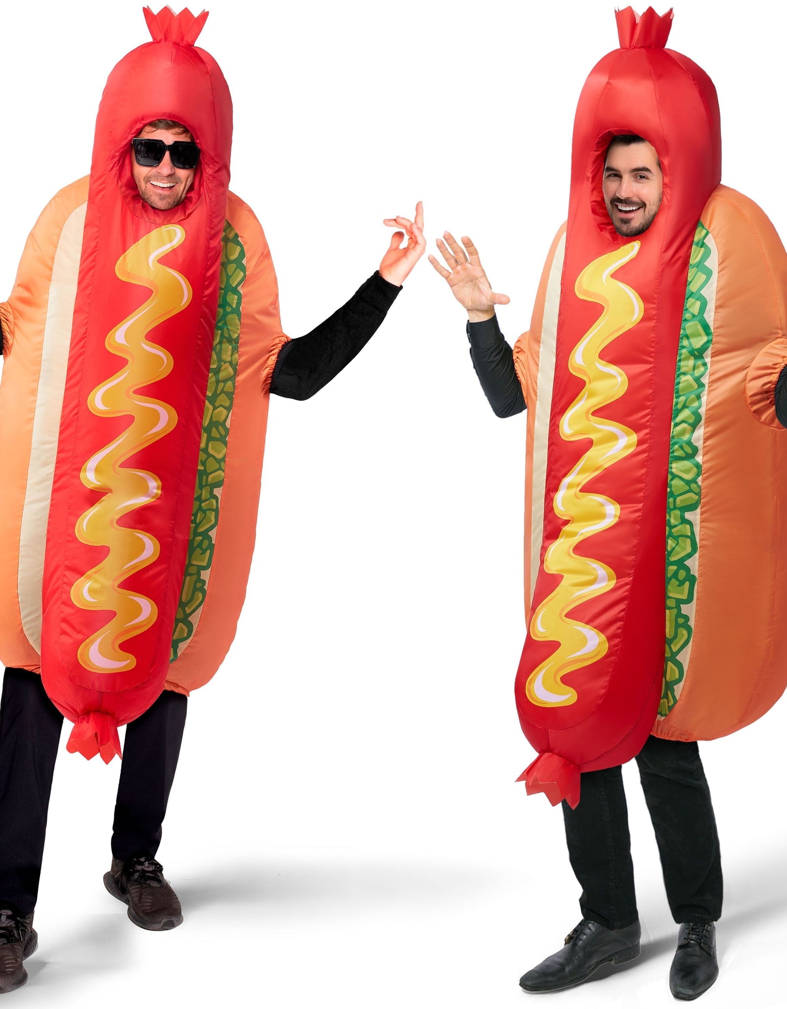 Adult Inflatable Costume, Full Body Hot Dog Inflatable Costume, Food Themed Halloween Costume, Perfect for Halloween Role Playing Party